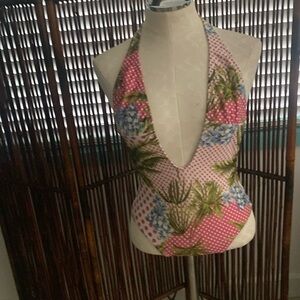 Macadamia halter style swim suit. Tie at back of neck., in size M.